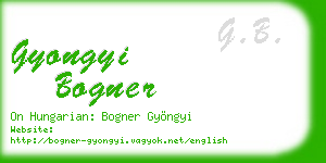gyongyi bogner business card