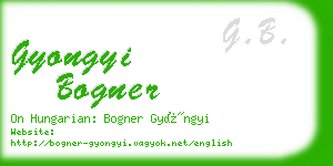 gyongyi bogner business card